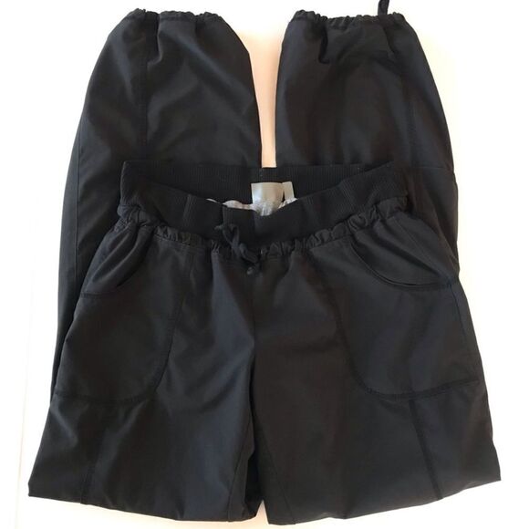 Athleta Lined Double Time Allegro Pants Joggers Cinch Hems Black 2 - Picture 3 of 5